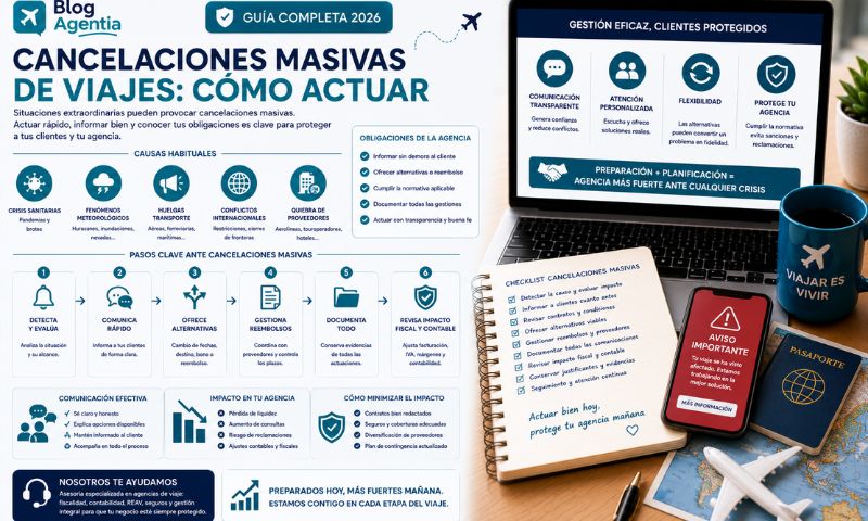 Cancelaciones masivas de viajes